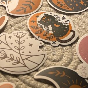 12 Premium Vinyl Waterproof Stickers -BOHO CAT